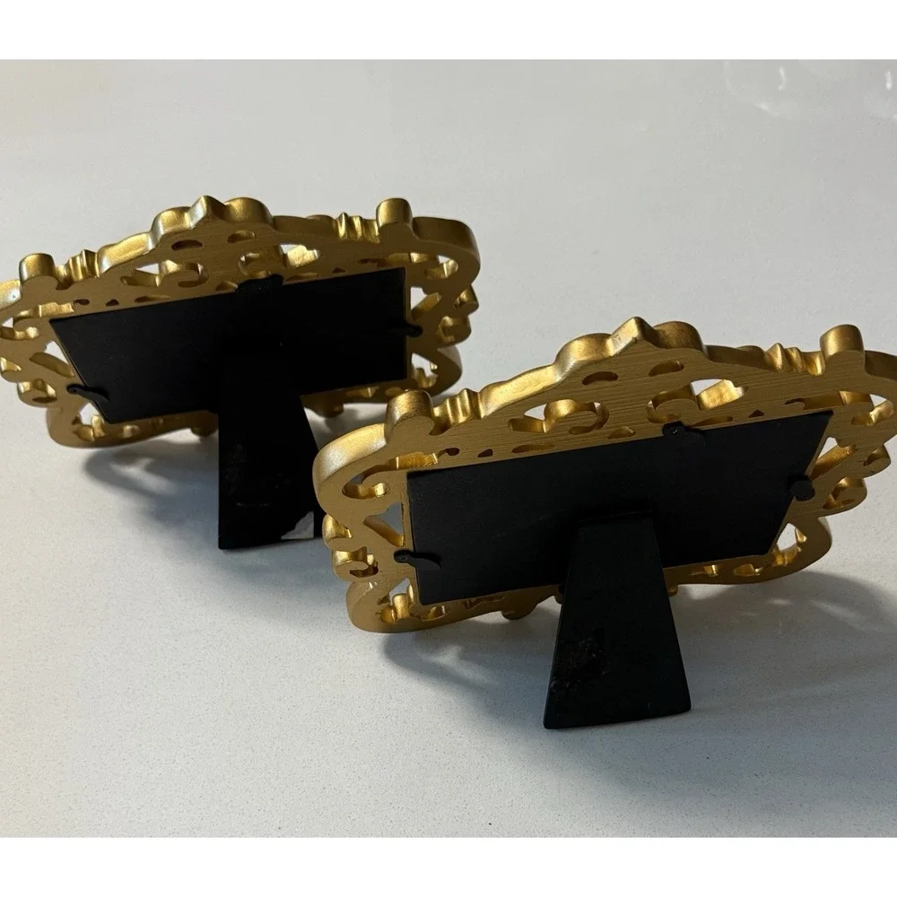 Vintage Elsa L Gold Frame Baroque Resin 4x6‎ Set Of 2
